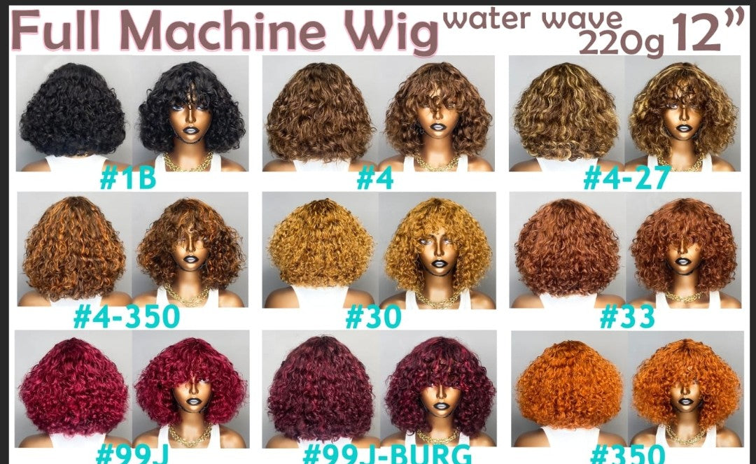 Ginger - 12" Water Wave Machine Wig