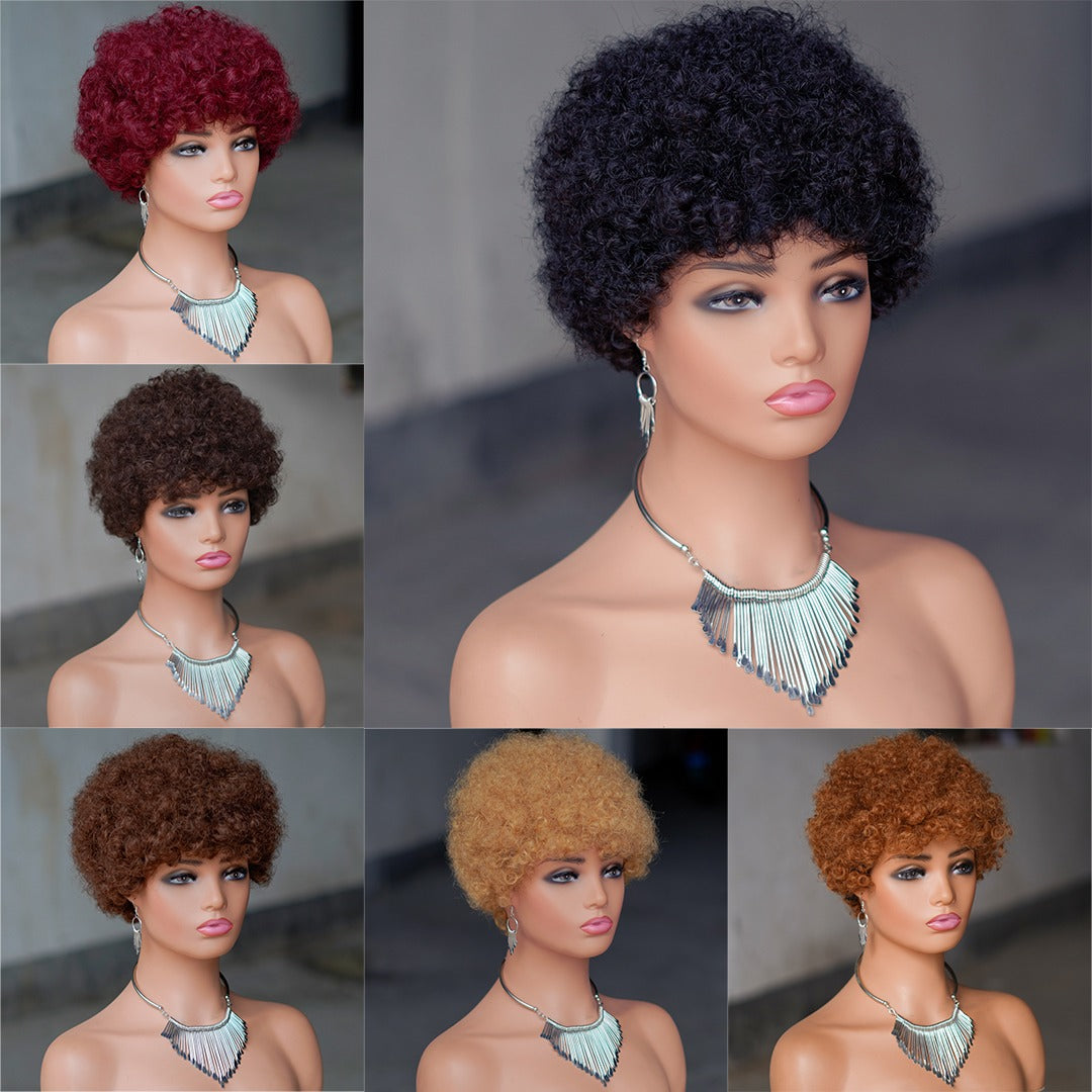 10-inch Afro Kinky Machine Wig- Ava