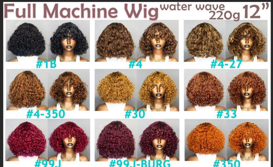 Ginger - 12" Water Wave Machine Wig