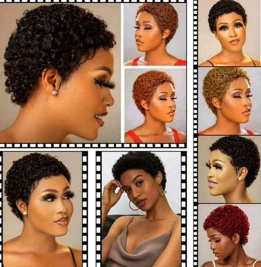 Jane - 4" Short Machine Curly Wig