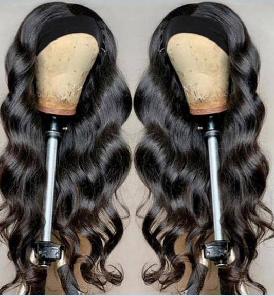 August - 26" Headband Human Hair Wig