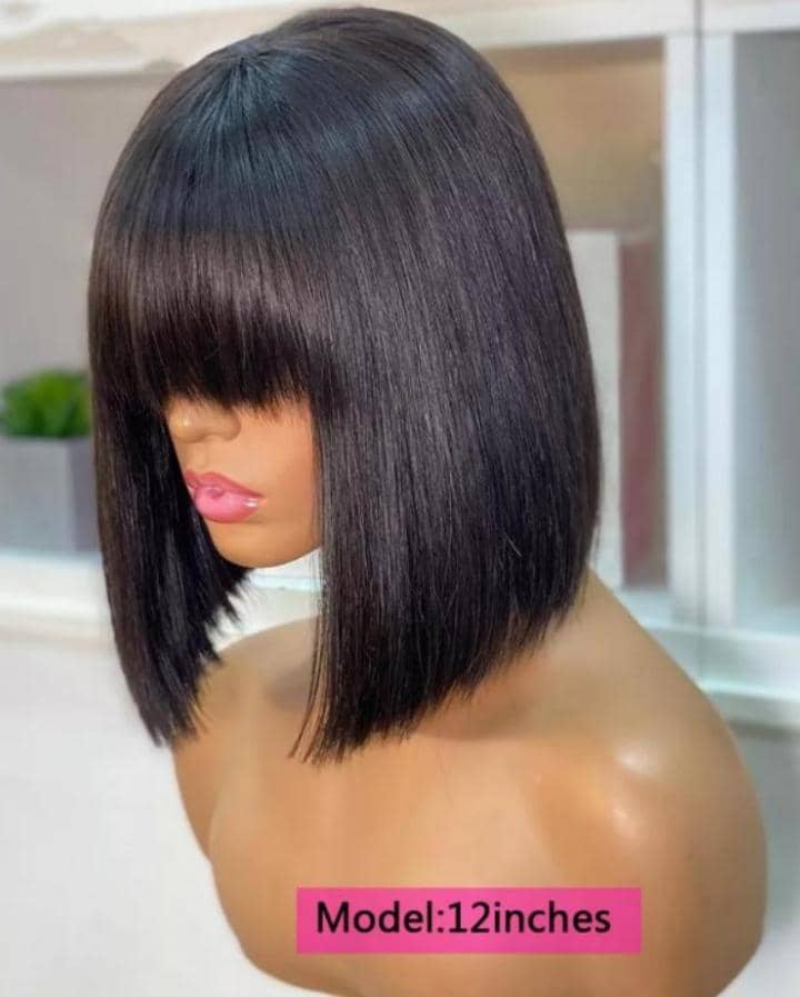 10-inch  Bang Wig None Lace "Becky"
