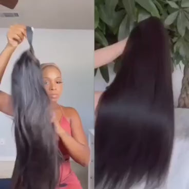 4×4 Closure Gluless Straight Wig "Queen " 180% density,  16"