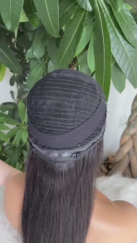 4×4 Closure Gluless Straight Wig "Queen " 180% density,  16"